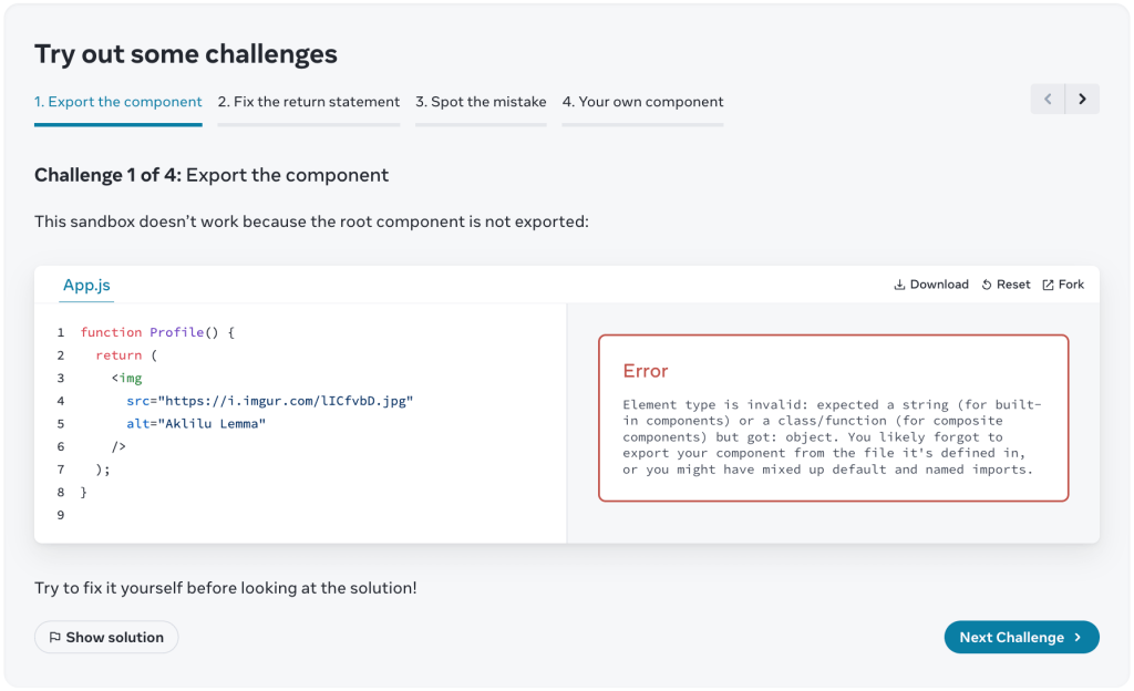 Вправи в кінці дописів у документації React.js - на повторення вивченого